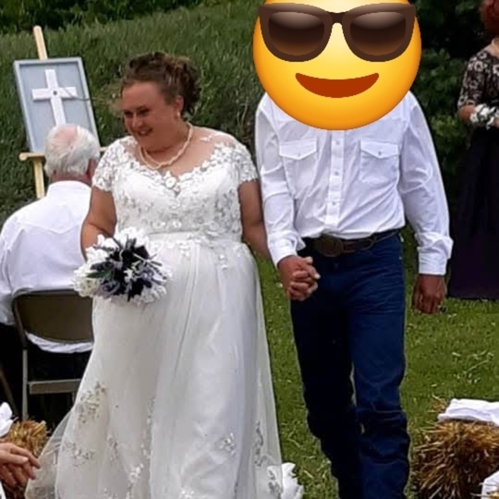 Alfred Angelo White Lace Wedding Dress